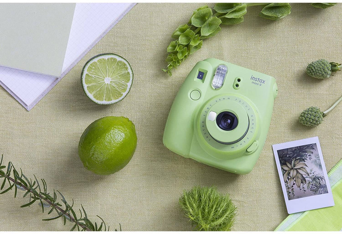 Lime Green Instant Film Camera with Case and Twin Pack Film D200255