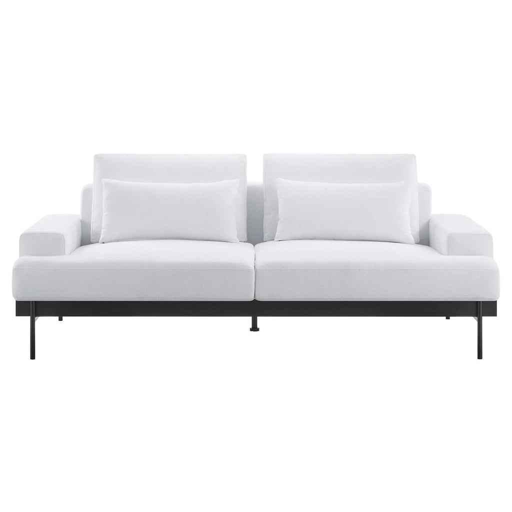 White Upholstered Polyester Fabric Sofa P992