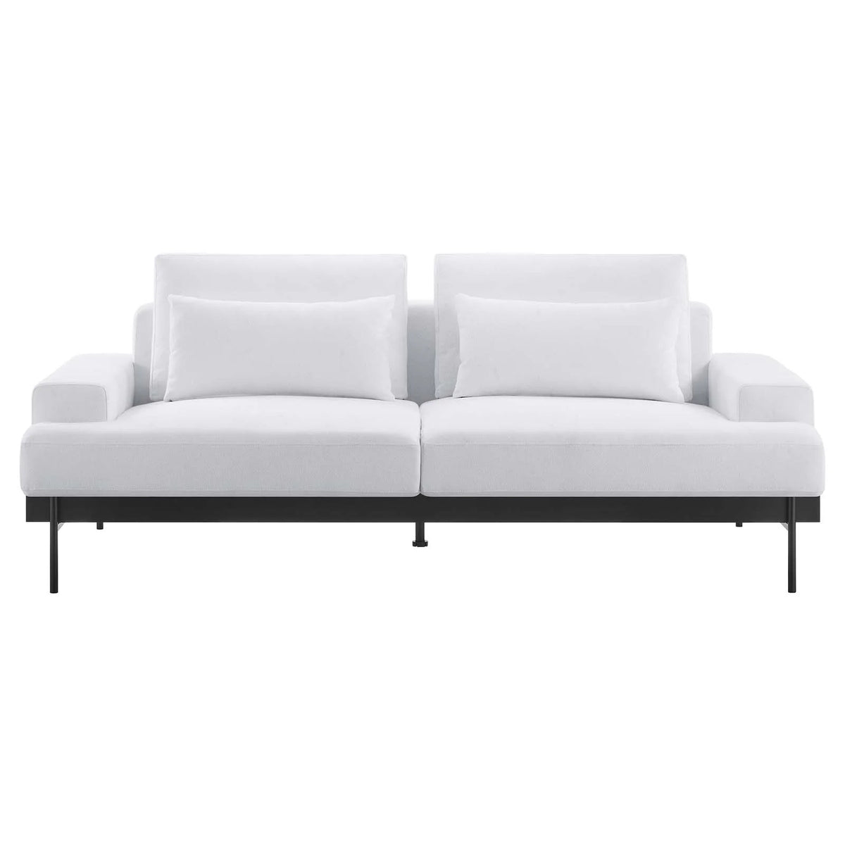 White Upholstered Polyester Fabric Sofa P992
