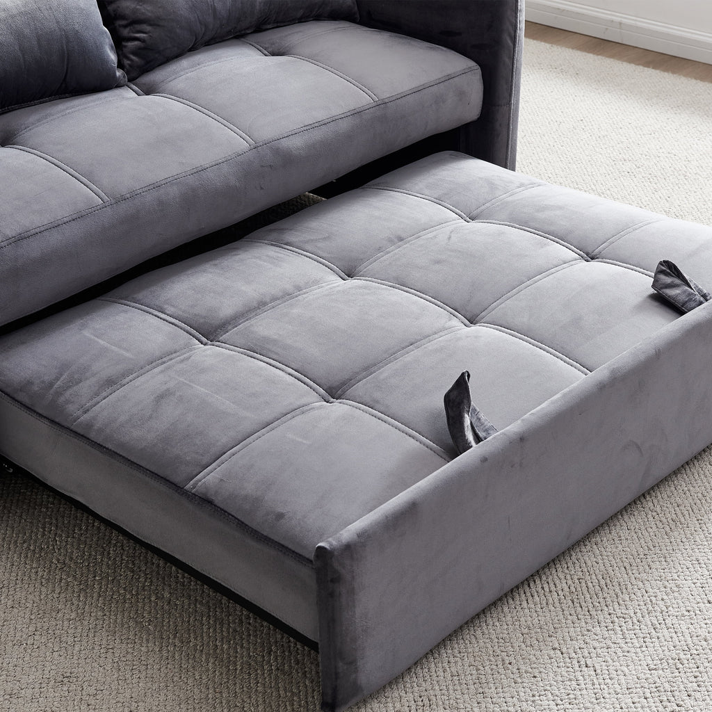 Velvet Pull Out Convertible Sofa Bed S8691