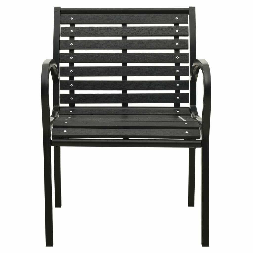 2 Pcs Steel and WPC Garden Chairs C635177