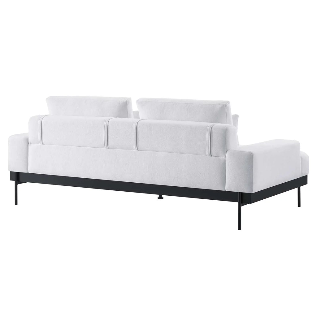 White Upholstered Polyester Fabric Sofa P992