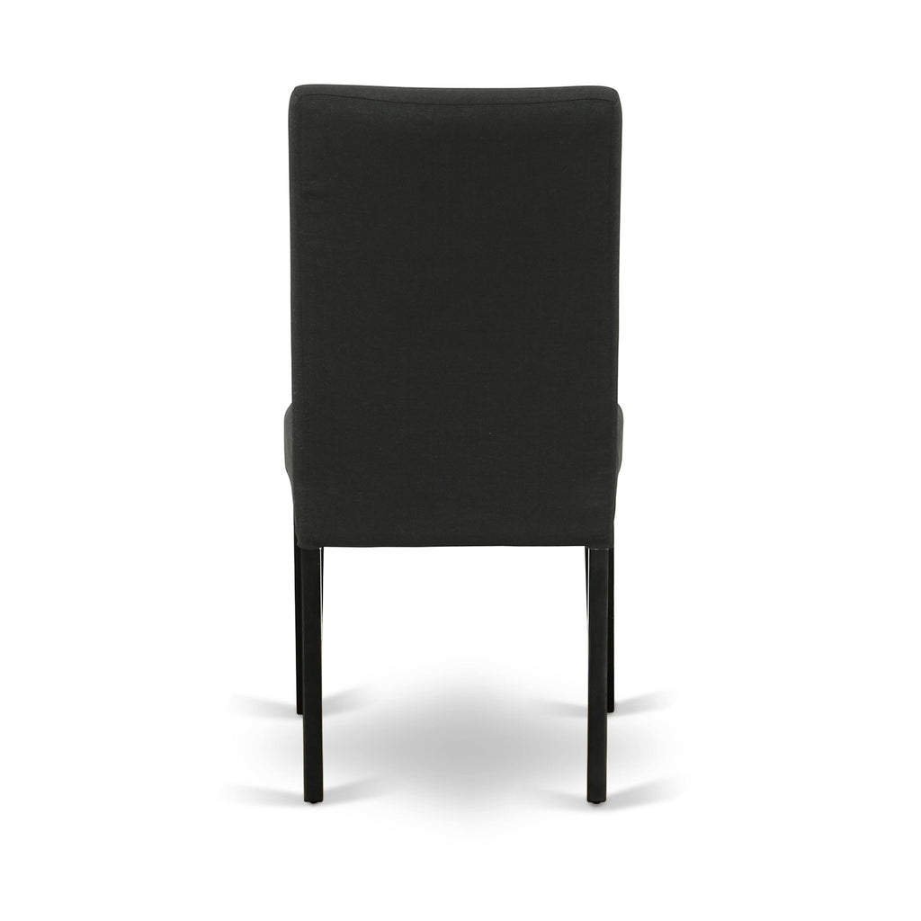 Black Linen Fabric Parson Chair, Set of 2 O65677