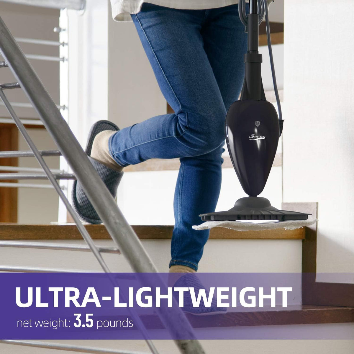 Steam Mop, Ultra-Lightweight, Black N660