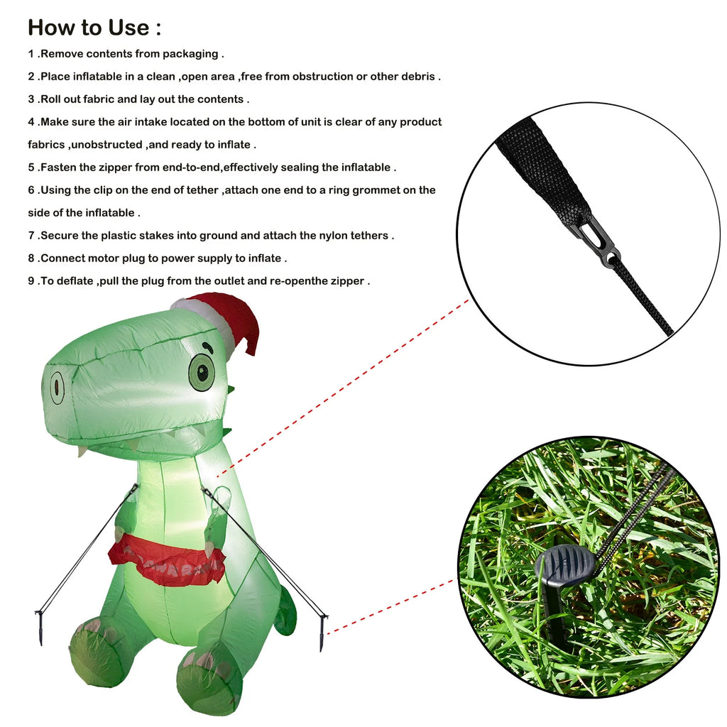 Outdoor Dinosaur Christmas Yard Inflatable G232