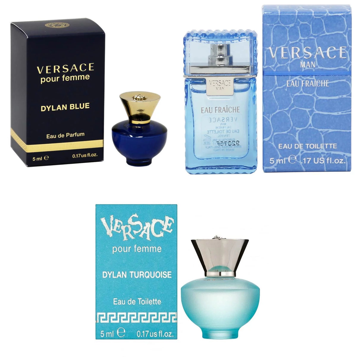 Blue EDP, Eau Fraiche EDT, Turquoise Femme 5ml 3PK Kit W215439