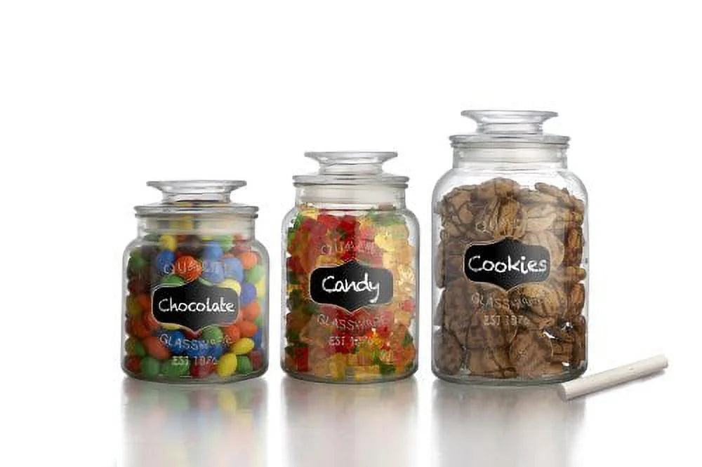3-Piece Glass Canister Set with Airtight Lids G85017