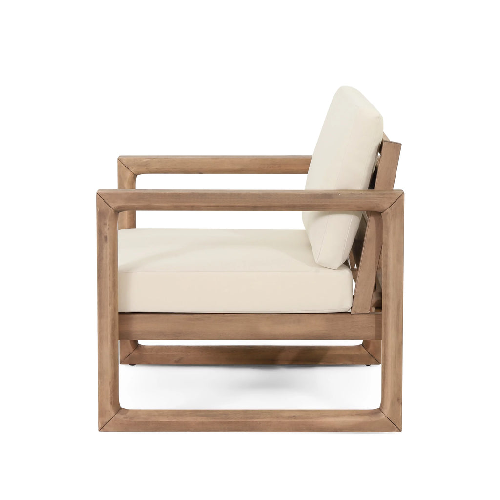 Acacia Wood Outdoor Club Chair with Cushions M646378