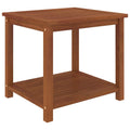 Rustic Acacia Wood Side Table with Storage Shelf Q2458
