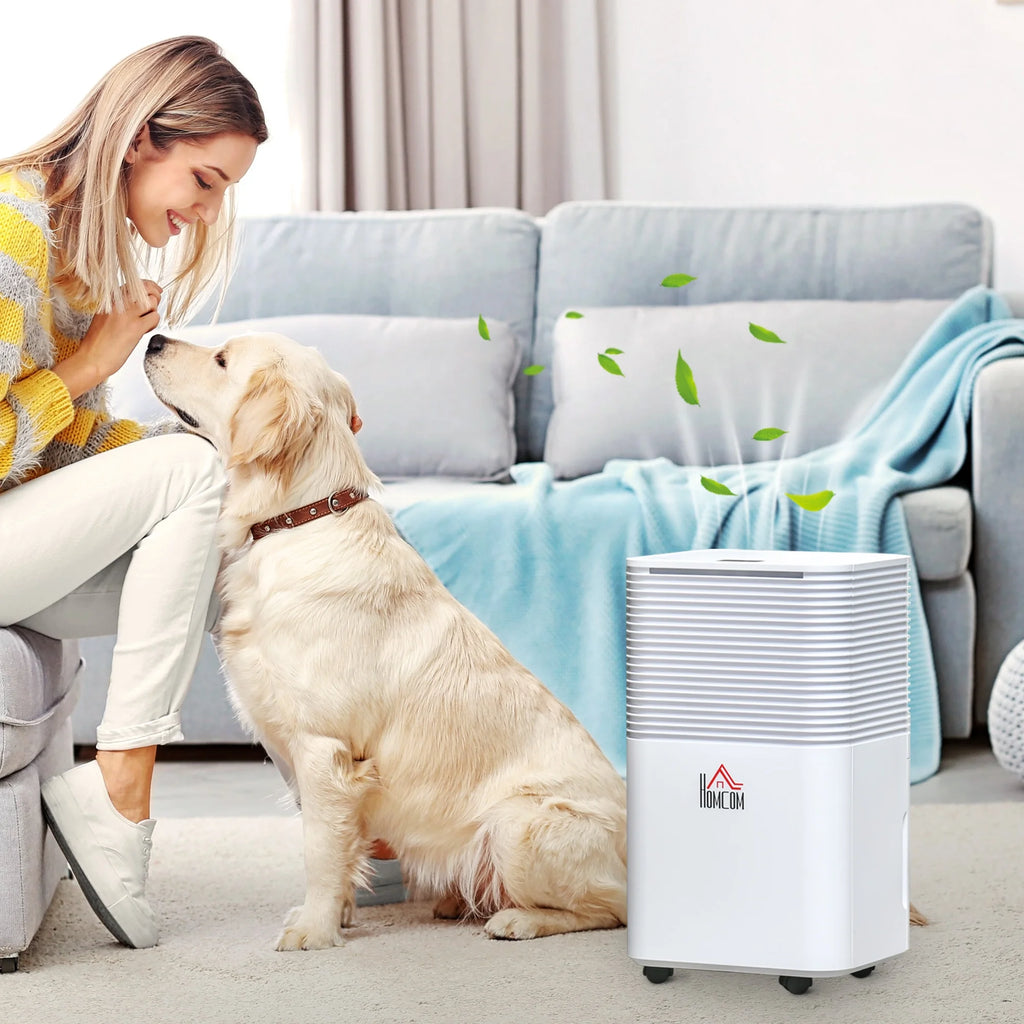 Portable Electric Dehumidifier with LED Display, 21pt/Day, White C11171