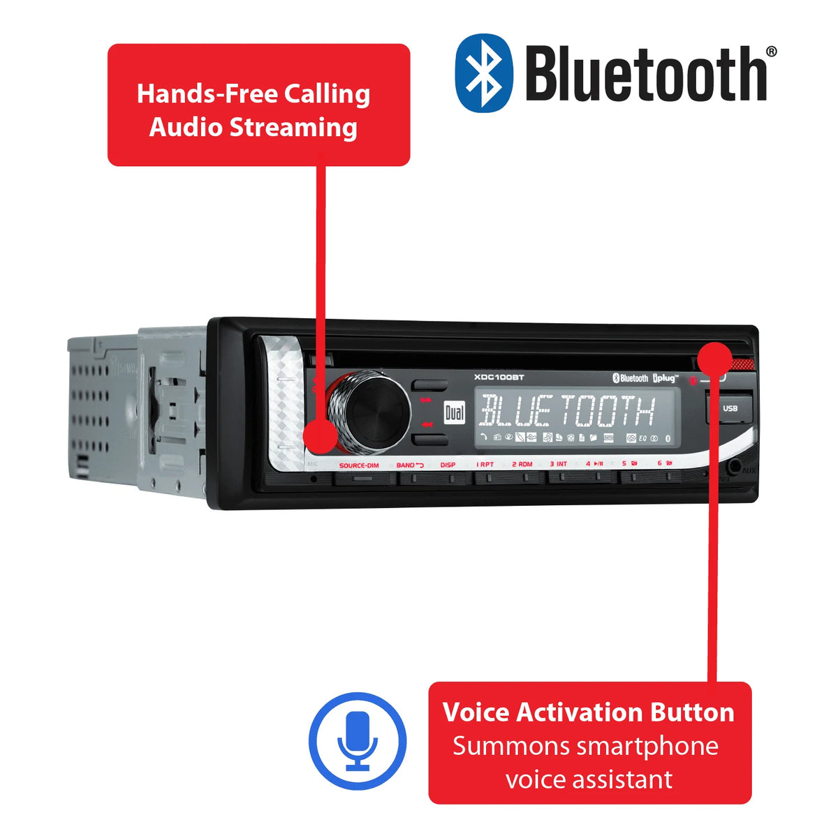 Single DIN Car Stereo with CD Player, Bluetooth, USB Q59702