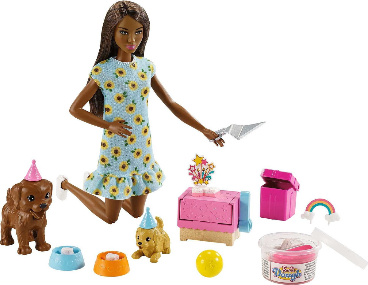 Brunette Doll & Playset with 2 Puppies, Cake Molds, Dough & Accessories I280879