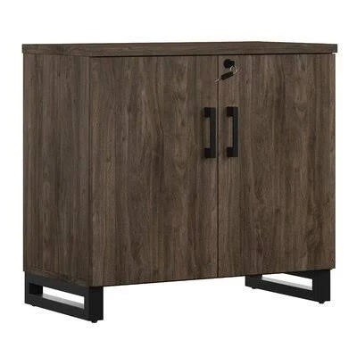 2 Door Square Accent Cabinet Dark Brown Q793686