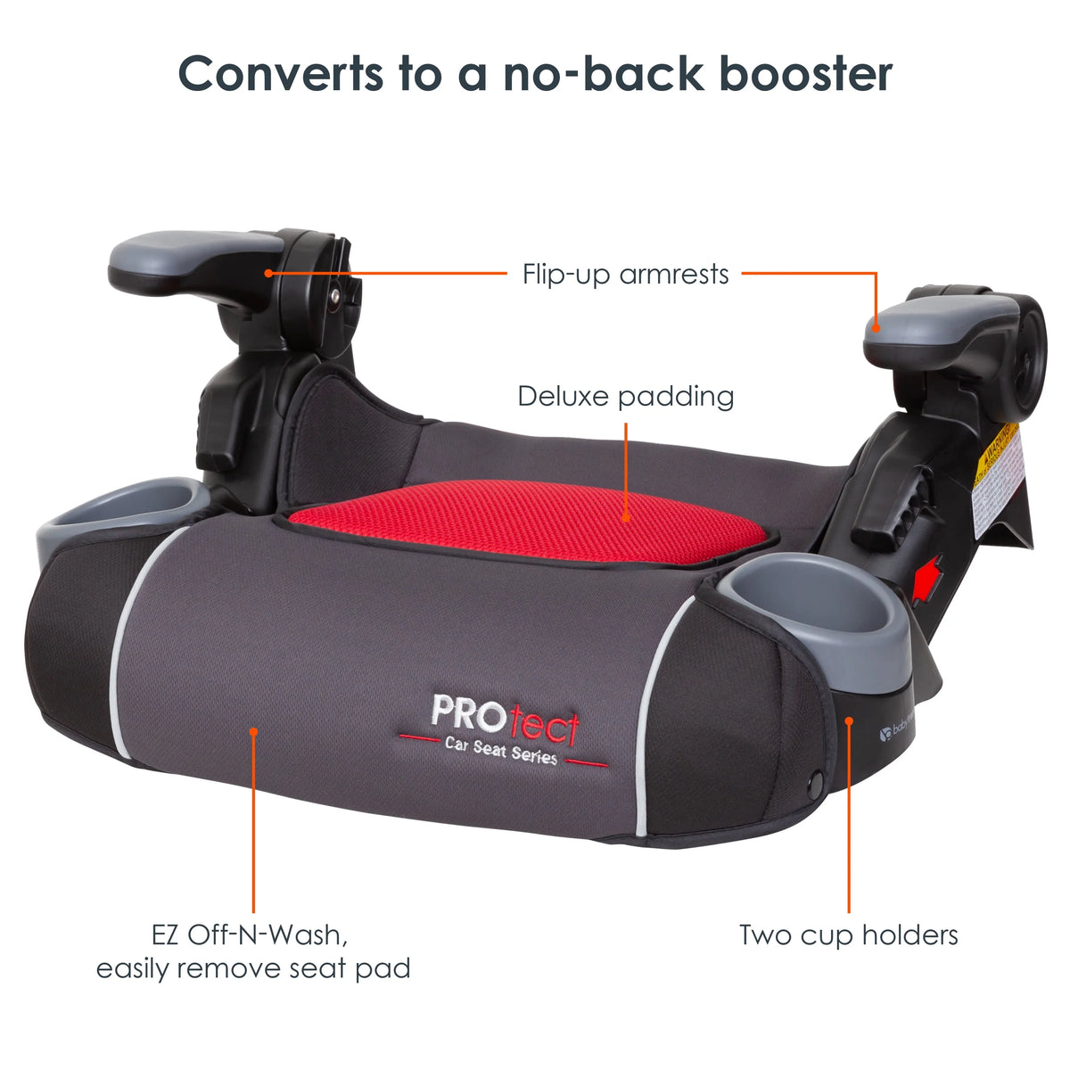 Folding High Back Booster Car Seat Red G782