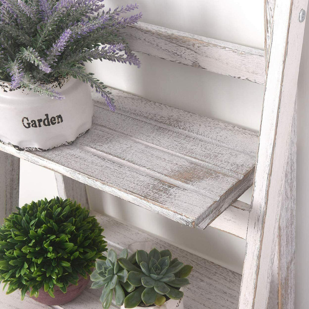 4Tier Wooden Plant Stand Foldable Ladder Shelf G87701