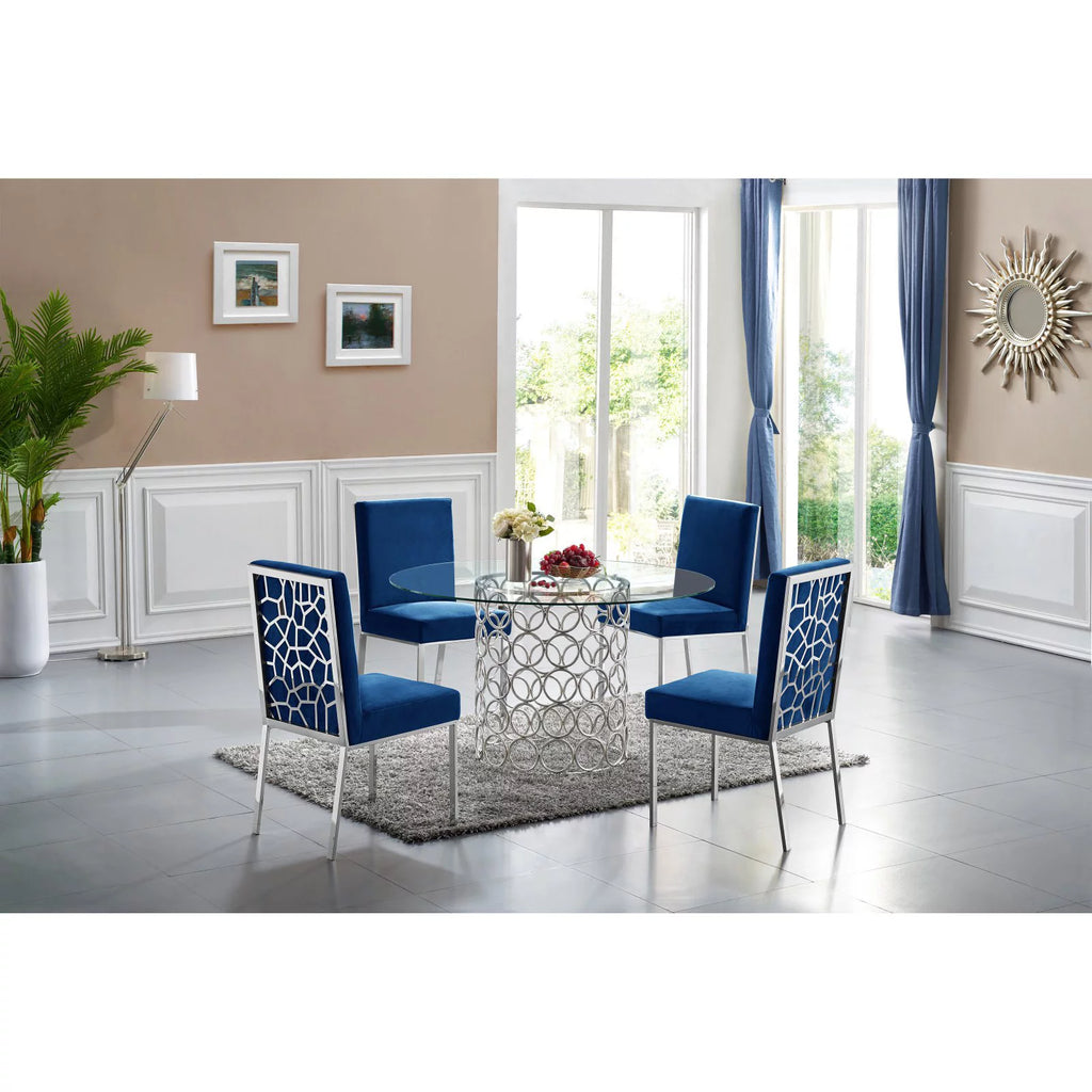 Black Velvet Dining Chair Set of 2 H1494