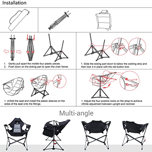 Camping Chair with Cup Holder and Side Pocket B1917