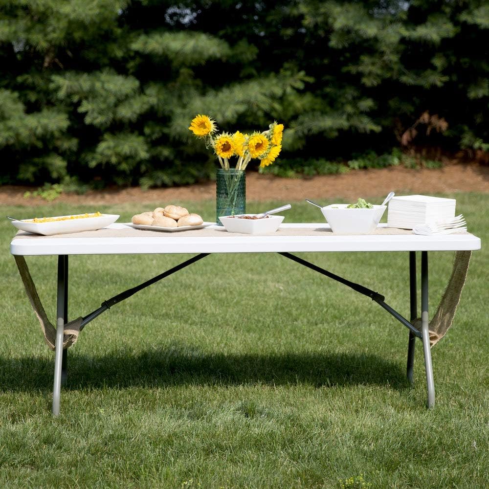 White 6 Ft Heavy Duty Folding Plastic Dining Table R932