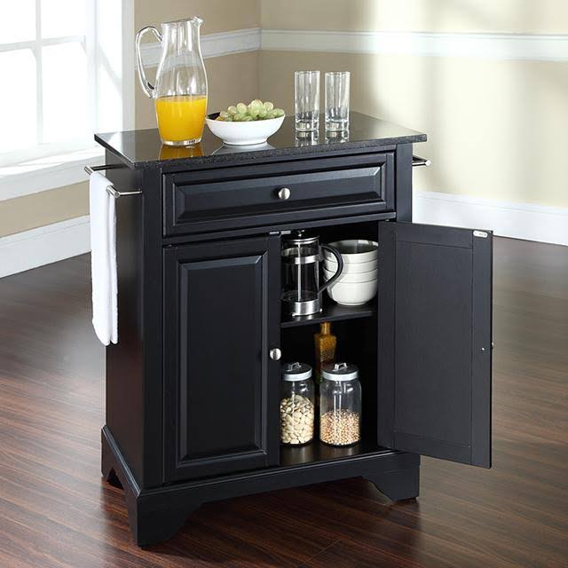 Solid Granite Top Portable Kitchen Island J670683