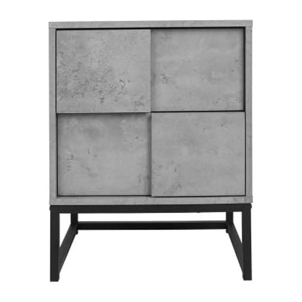Gray 2 Drawer Wooden Storage Cabinet M6669