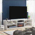 Ivory Oak Electric Fireplace TV Stand F8588