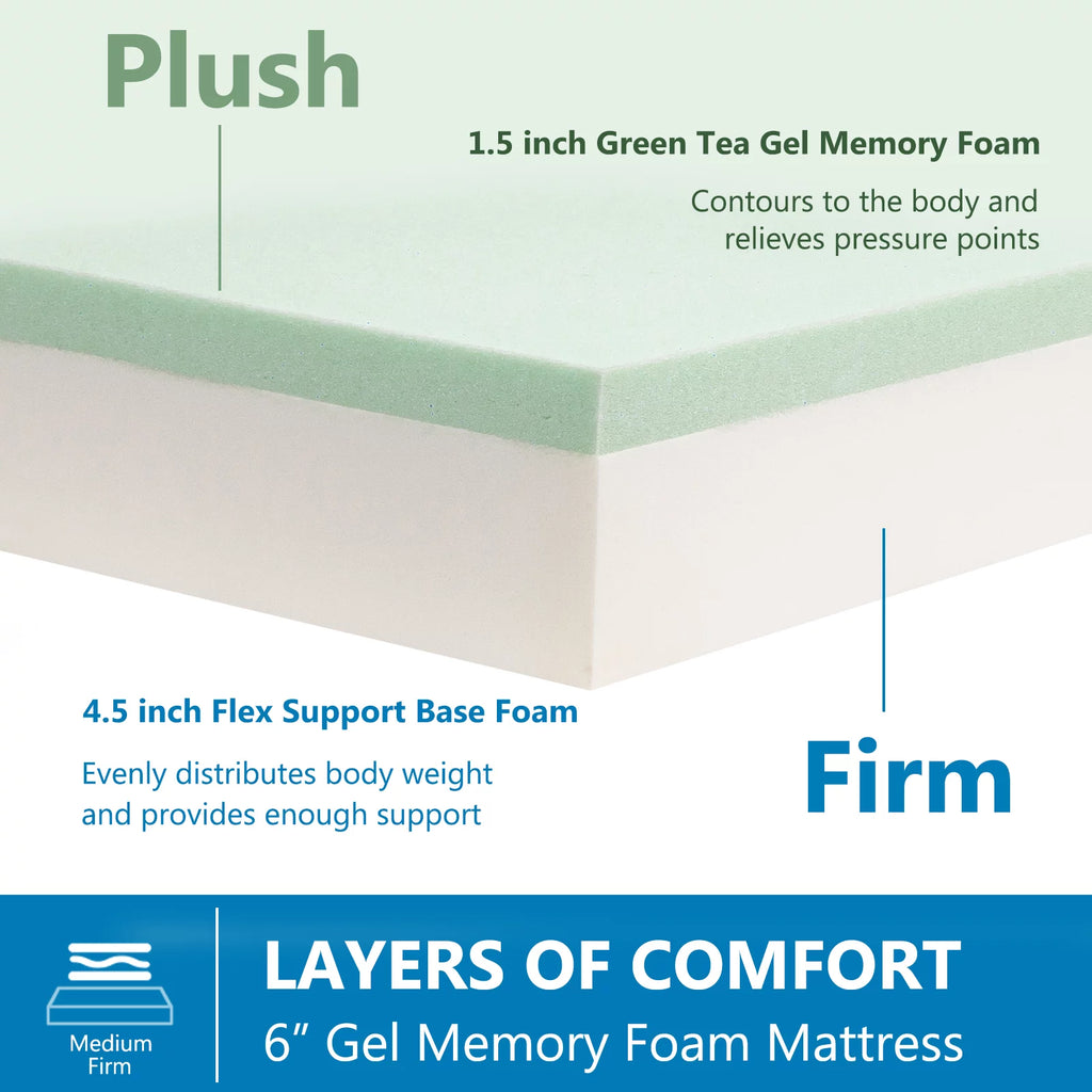 6 Memory Foam Mattress with Graphene Fabric Cover T2235