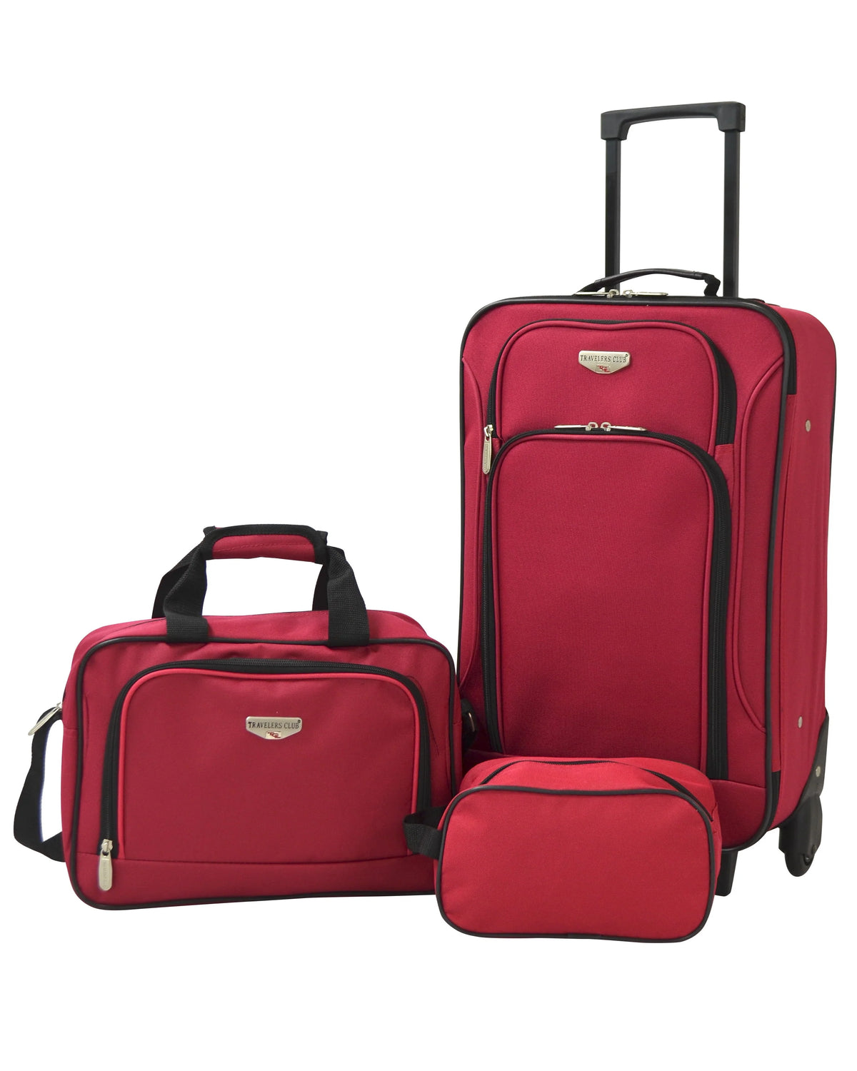 3-Piece Carry-on Luggage Set Black N480818