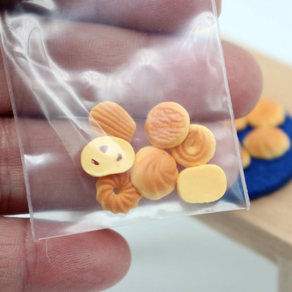 14Pcs Simulation Cookies Miniature Doll House Decors X738321