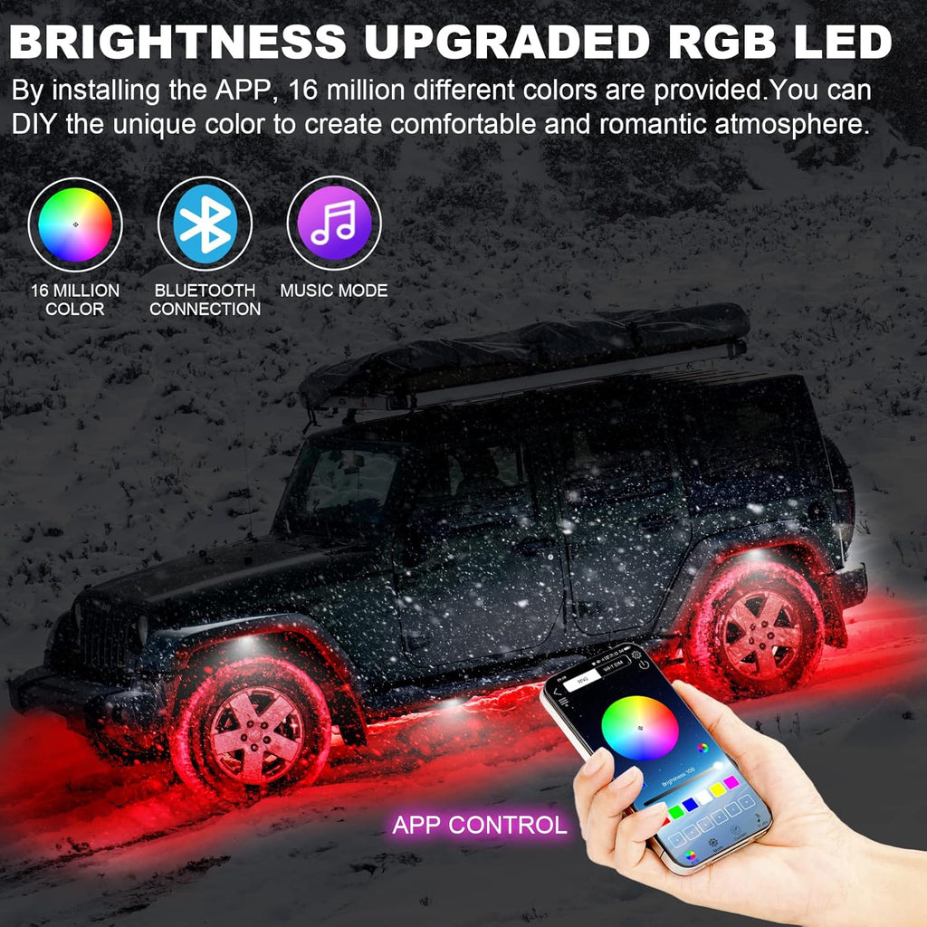 RGB LED Rock Lights 8 Pods Pack of 2 X182