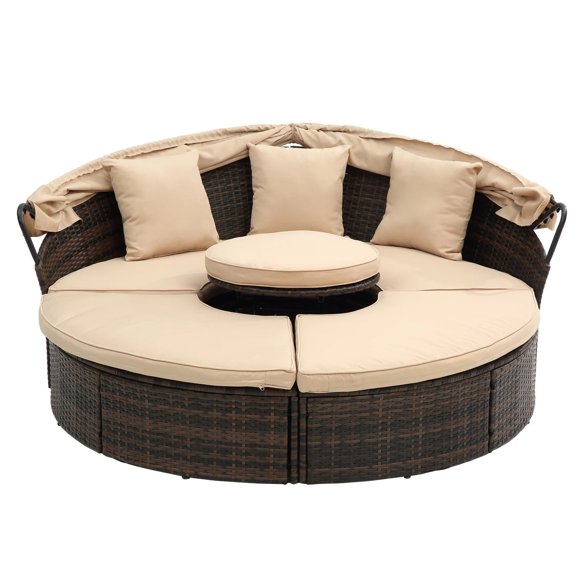 Outdoor Patio Daybed with Retractable Canopy A5538