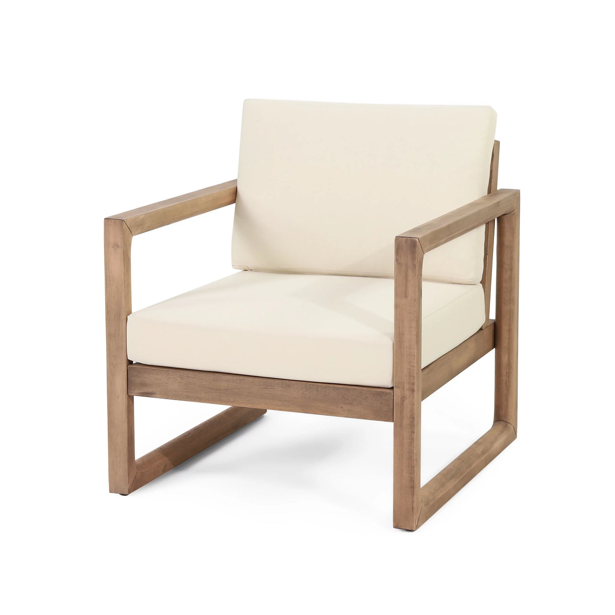 Acacia Wood Outdoor Club Chair with Cushions M646378