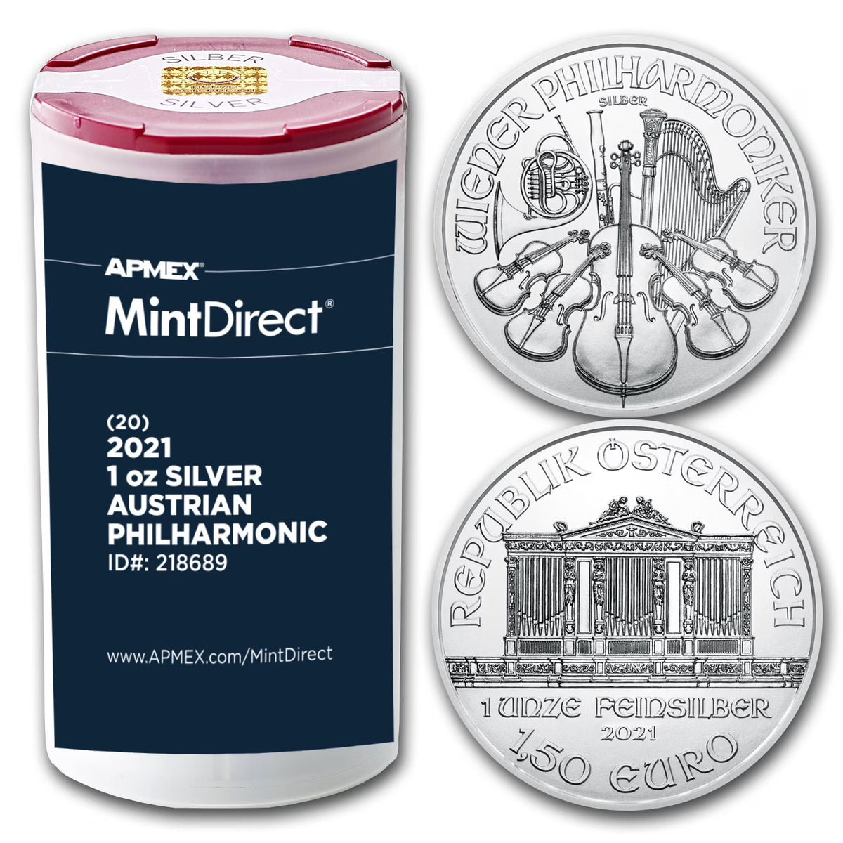 1 oz Silver Philharmonic 20-Coin Tube S48521
