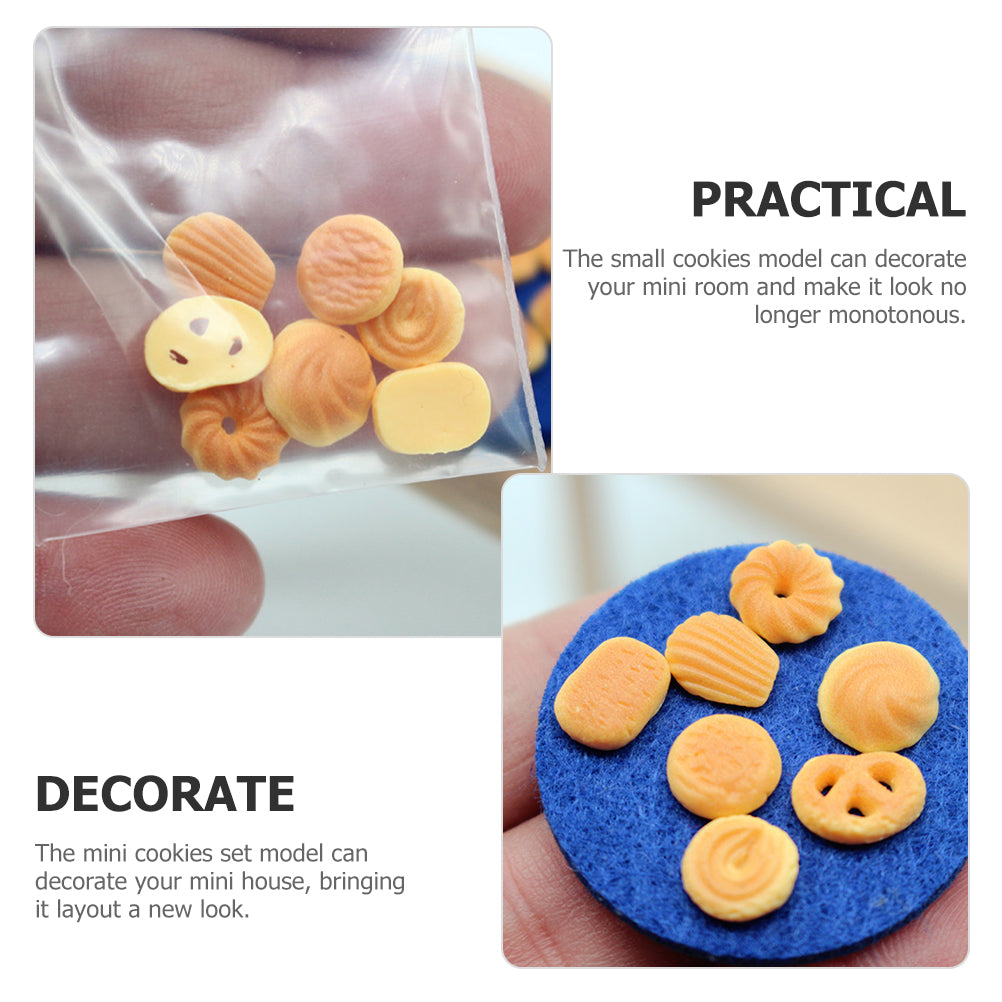 14Pcs Simulation Cookies Miniature Doll House Decors X738321