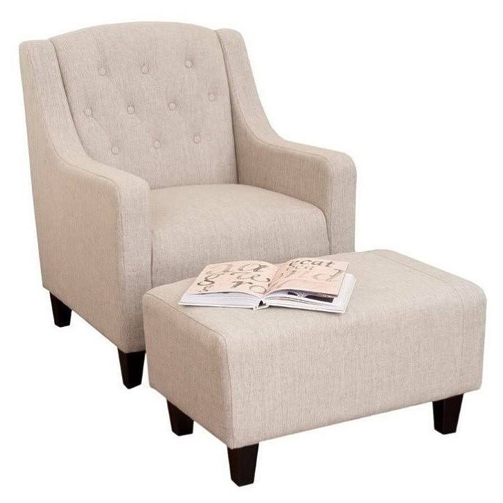 Beige Arm Chair and Ottoman T890776