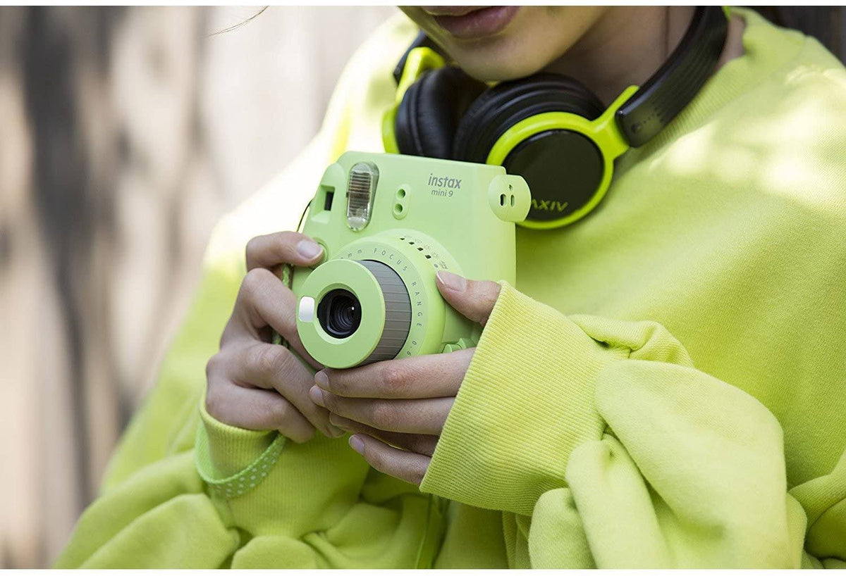 Lime Green Instant Film Camera with Case and Twin Pack Film D200255
