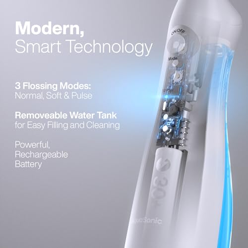 Cordless Rechargeable Waterproof Water Flosser with 5 Jet Tips F965732