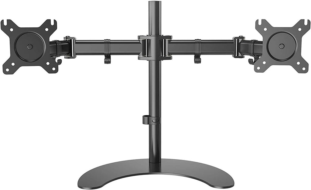 Dual Monitor Stand, Free Standing Fully Adjustable Monitor Desk Mount, Height Adjustable Monitor Arms Fit 2 Screens up to 27 inches/17.6lbs with VESA 75x75mm, 100x100mm Pack of 2 X356461