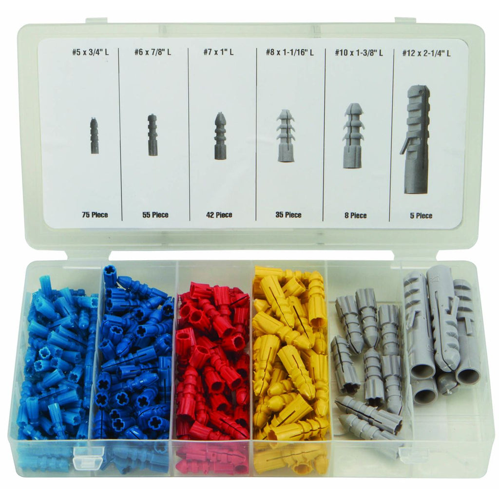 Wall Anchor Assortment, 220 Piece I175400