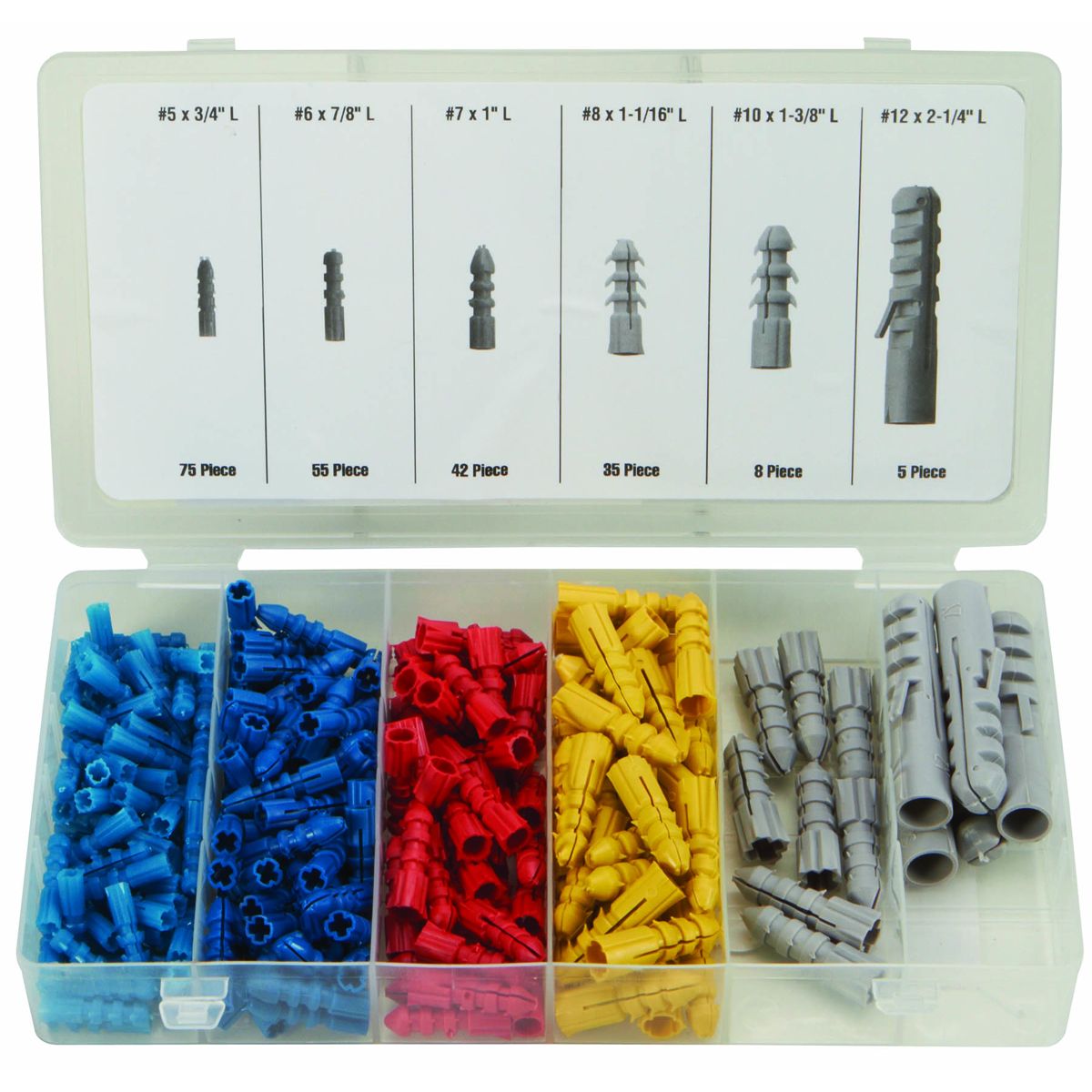 Wall Anchor Assortment, 220 Piece I175400