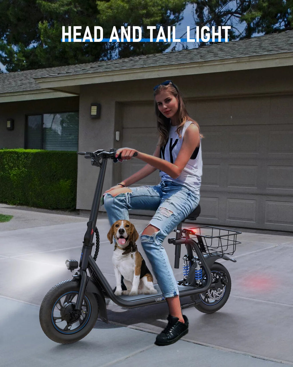 Electric Scooter with Seat and Carry Basket I546
